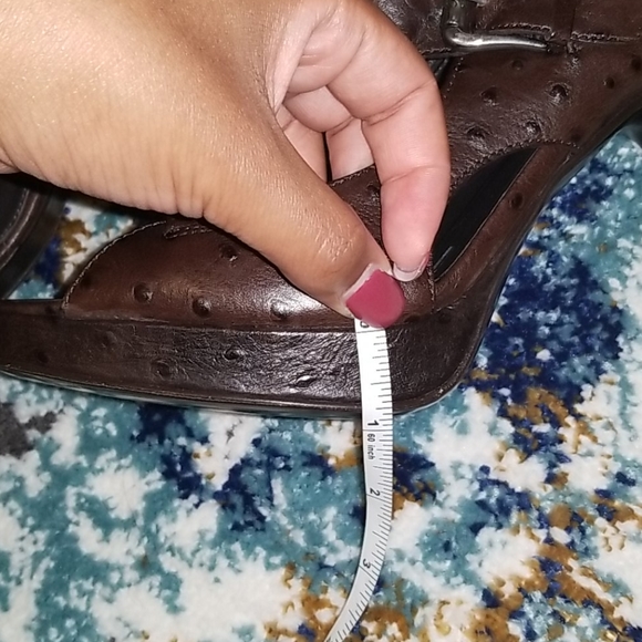 Donald J. Pliner Espresso Ostrich Heels - Picture 14 of 15